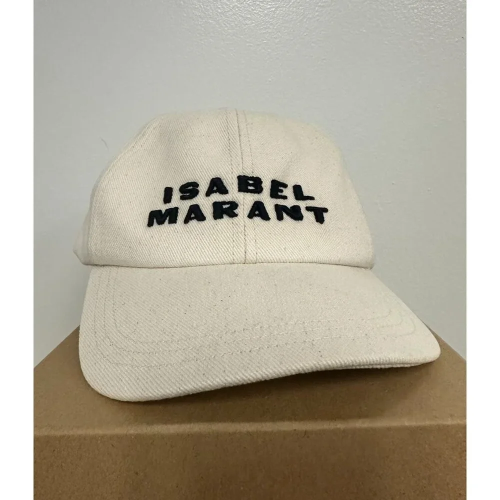 ISABEL MARANT Tyron Logo-Embroidered Cotton-Twill  Baseball Cap In Ecru Black  5